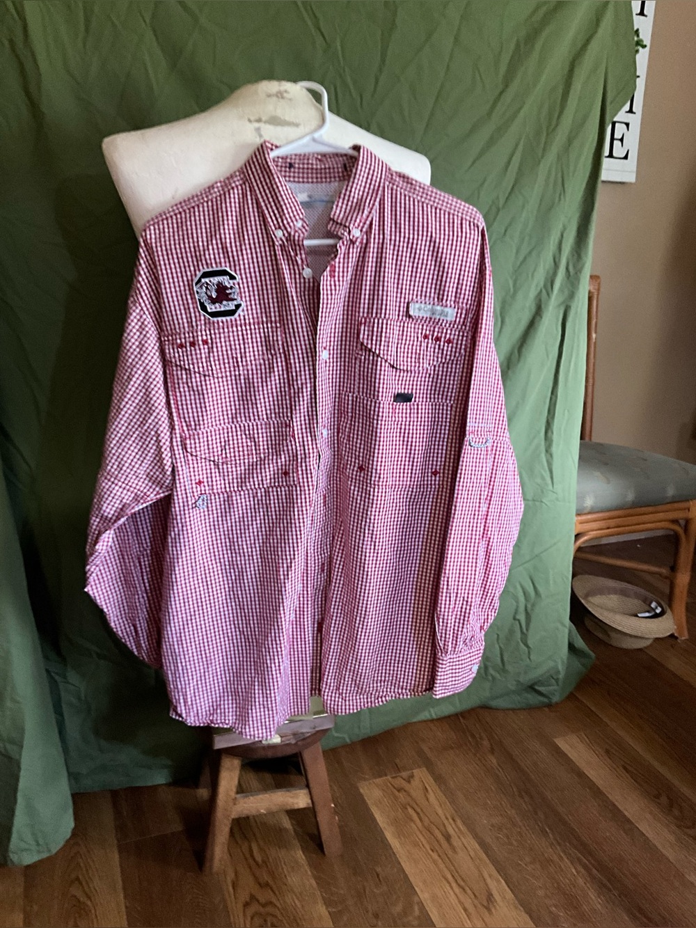 Columbia small LS sc gamecock button up